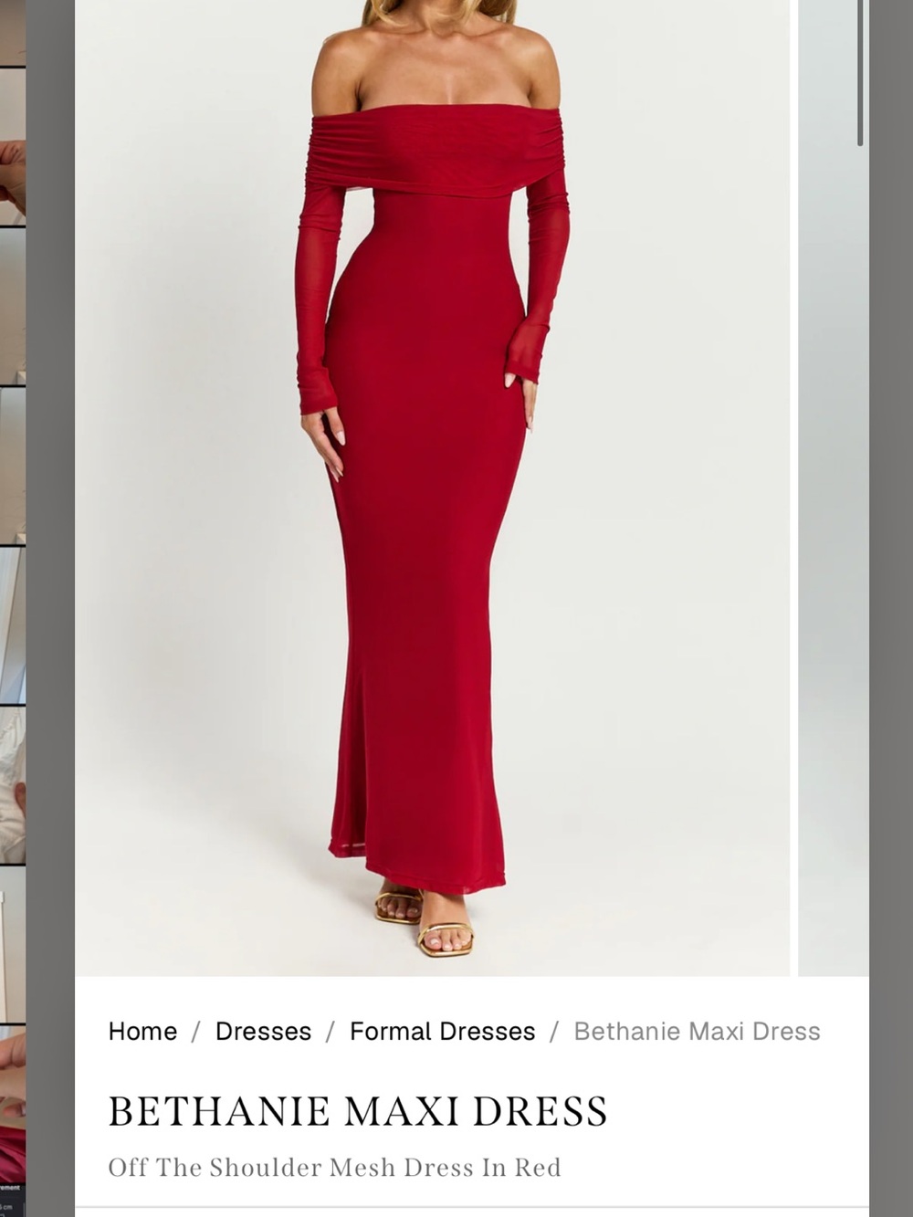 Maxi Dress - Red Off-the-Shoulder 14 XL